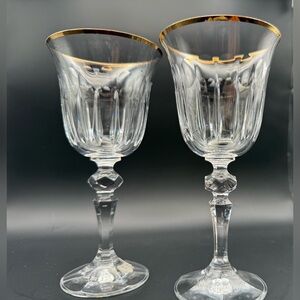 2 Bohemia Crystal Guild wine glasses, Czechoslovakia 24% lead crystal.